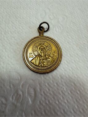 Orthodox JESUS CHRIST Medal JERUSALEM CROSS Religious Catholic Goldtone Pendant